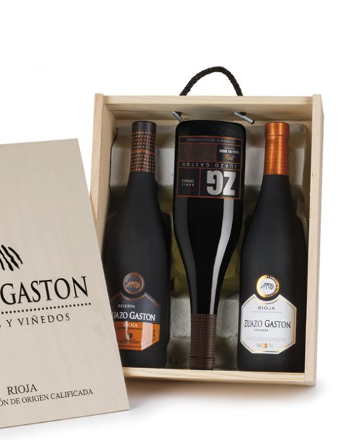ESTUCHE MADERA - 3 BOT. 1 CRIANZA, 1 RESERVA, 1 ZG RIBERA